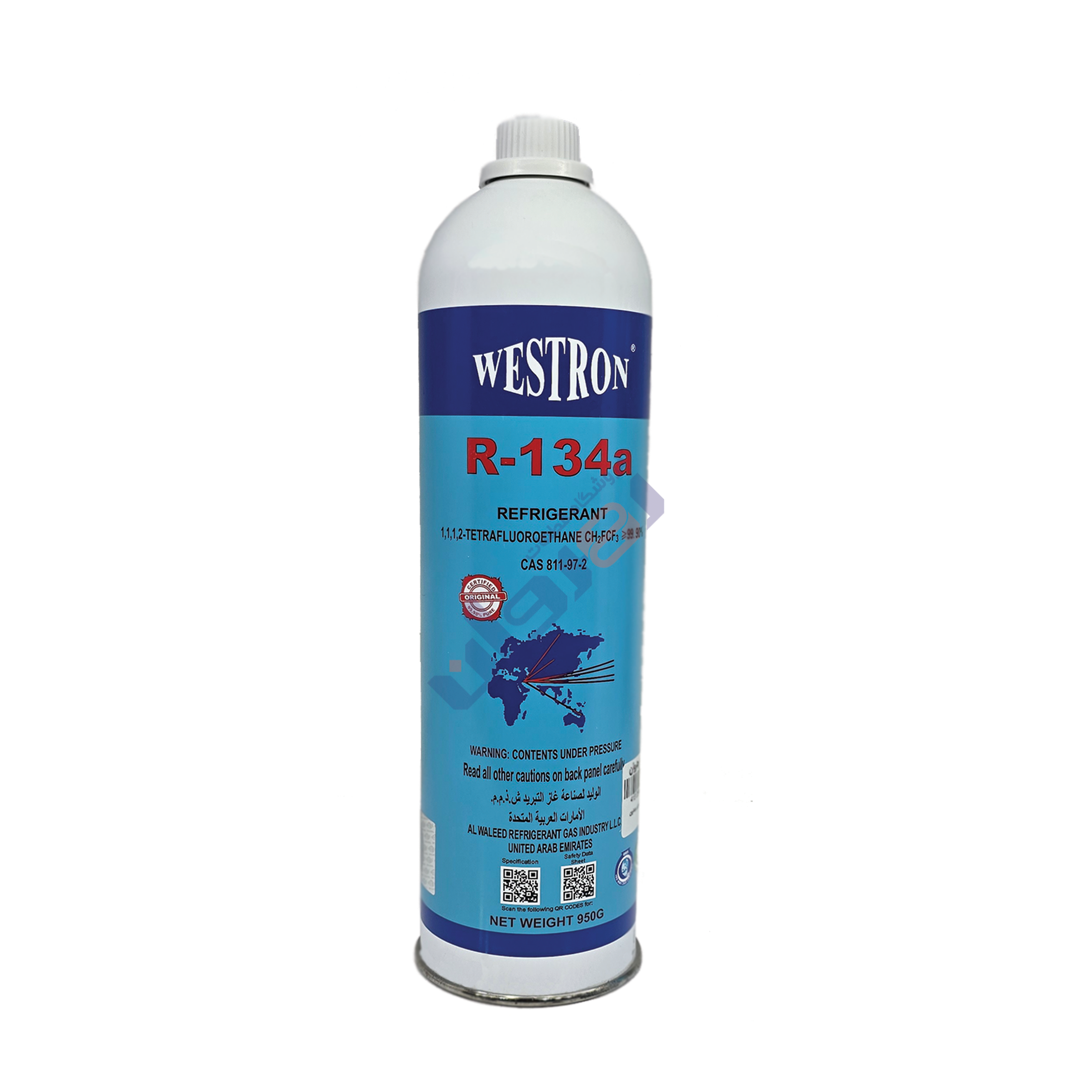 گاز مبرد 950 گرمی R134 برند وسترون WESTRON