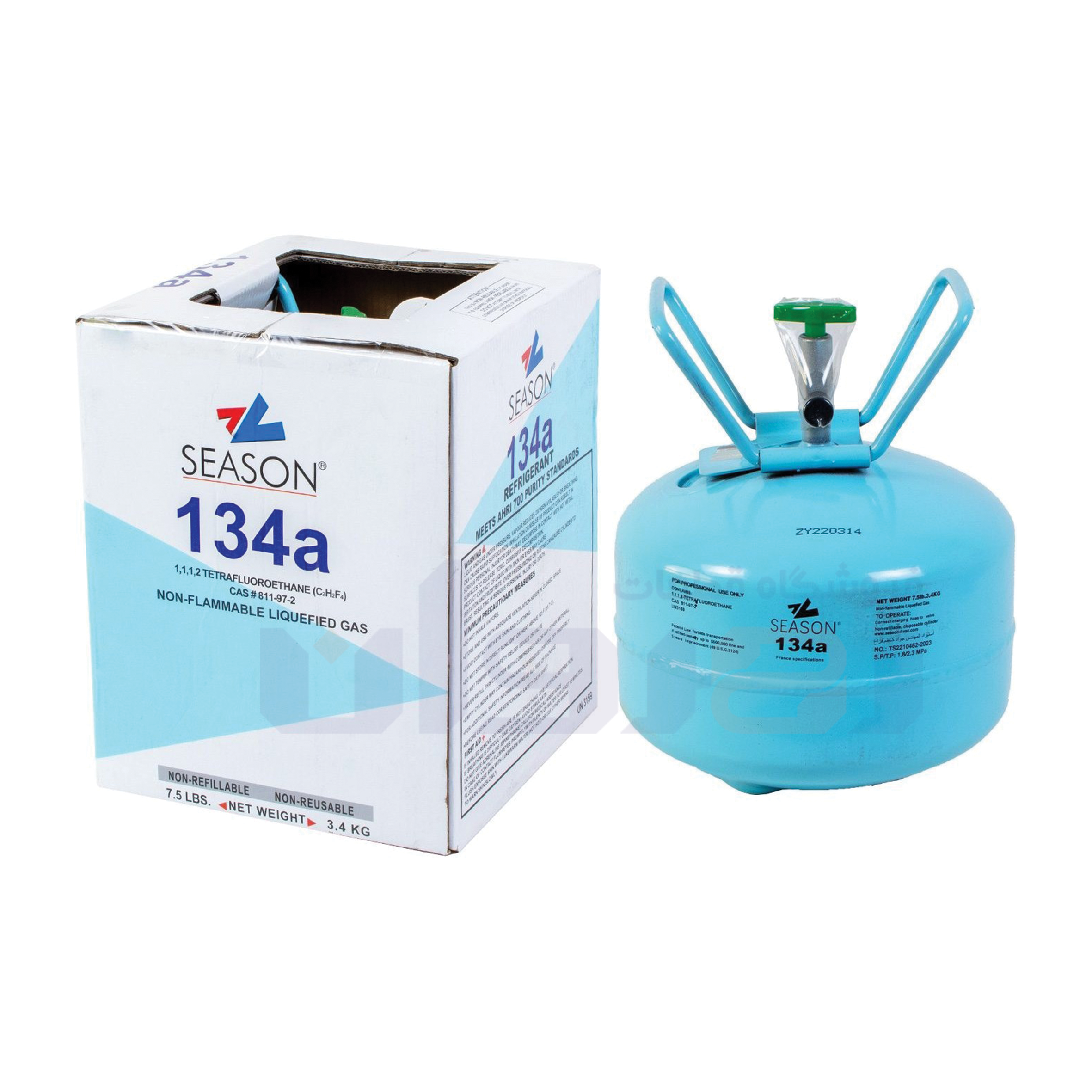 گاز مبرد سیزن مدل R134A وزن ۳.۴ کیلوگرم
